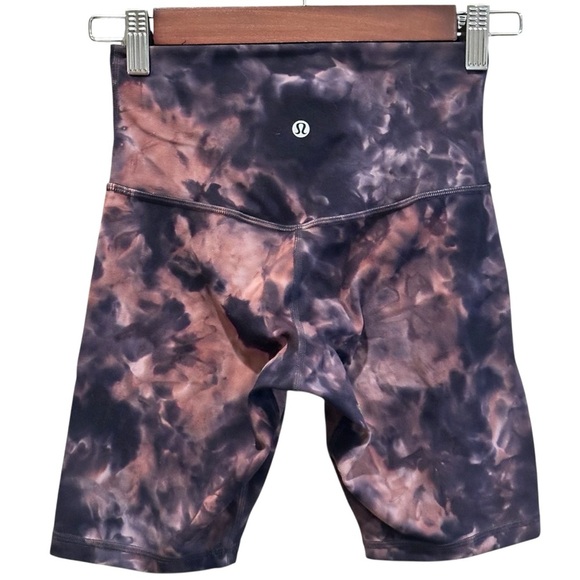 Lululemon Align High Rise Short 8" Diamond Dye Graphite Grey Pink Womens Size 4 - Picture 7 of 9